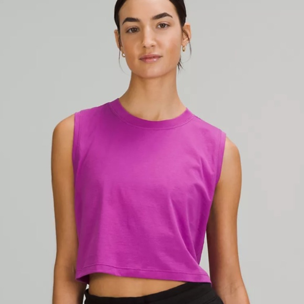 All Yours Crop Tank Top - Vivid Plum